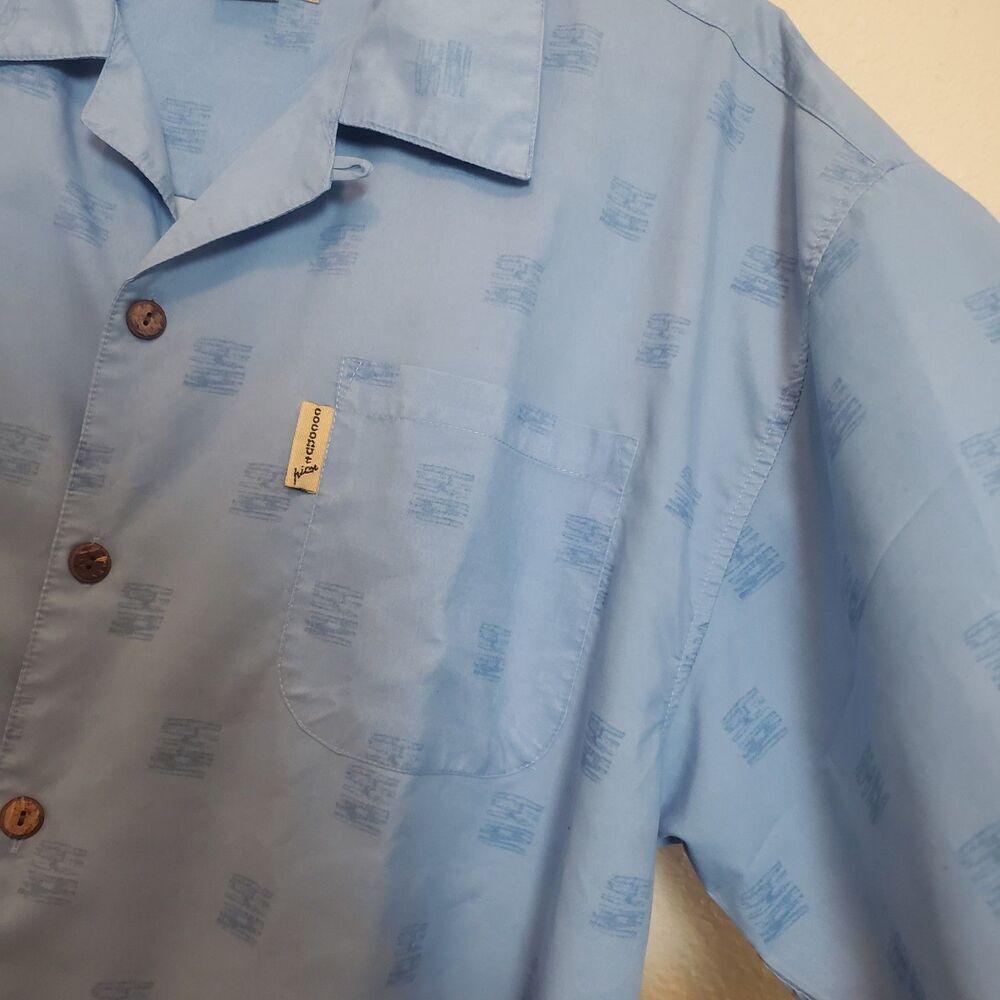 Coconut Pier Men's Blue Hibiscus Floral Hawaiian Shirt Size XL Microfiber - Picture 11 of 12
